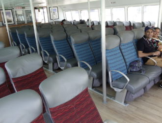 Seychelles Ferry : Cat Rose Air-Conditioned Lower Deck.